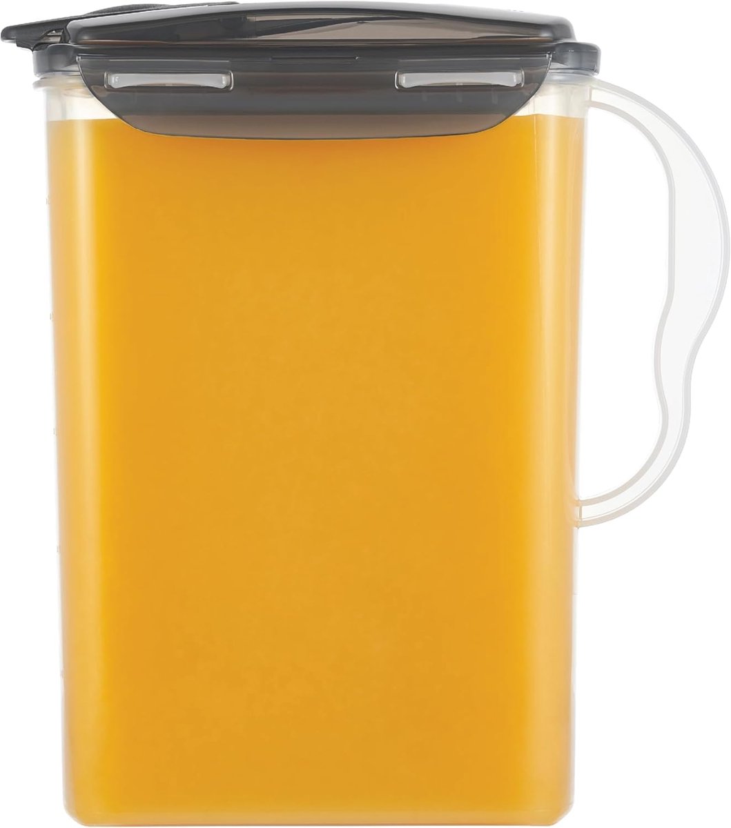 Koelkast Waterkruik - Drank Dispenser - Dranken Bewaren - Luchtdicht Deksel - 3 Quarts - Grijs