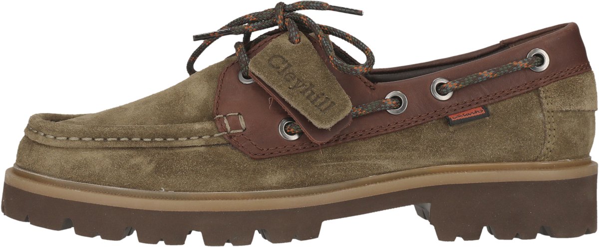 Clarks Schnürschuhe Cleyhill Boat lichtgrijs-olijf
