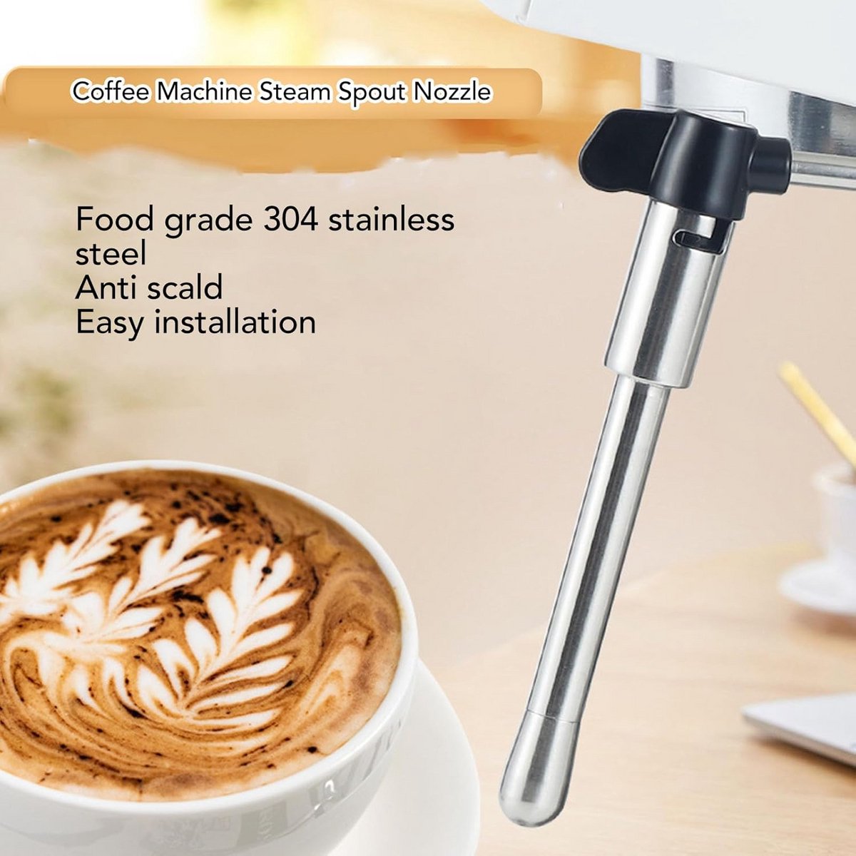 Stoompijp Mondstuk Verchroomd RVS voor Espresso Machine