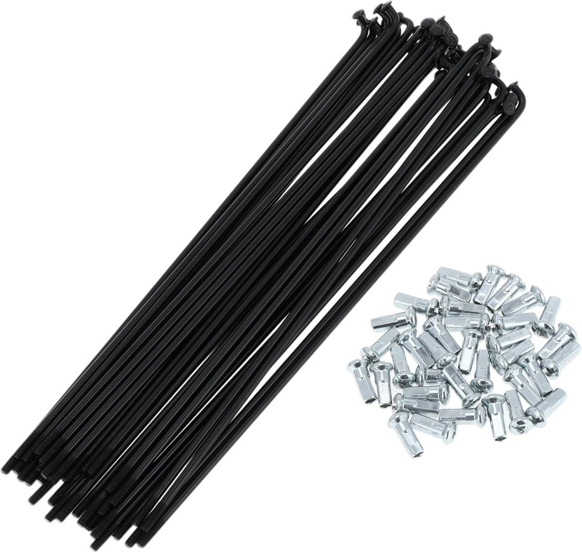 Fietsspaken Zwart 12G 200mm Carbon Staal - 36 Stuks Velg Spaken met Nippels