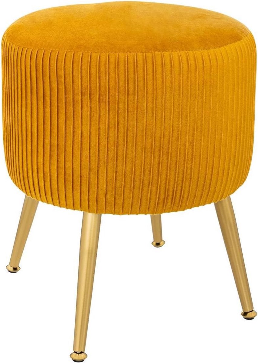 Fluwelen Poef/Hocker met Plooien, 41 cm Hoog