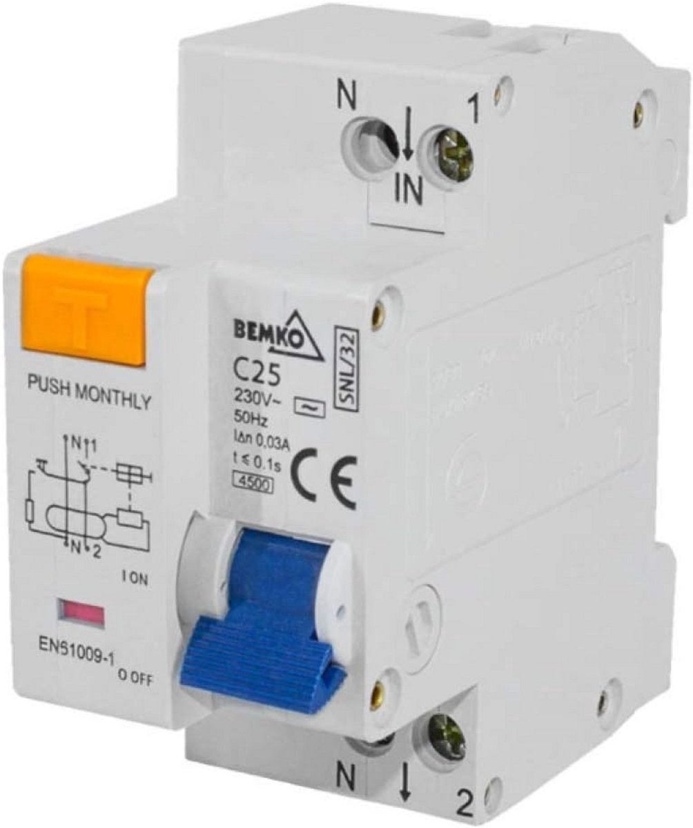 Combinatieschakelaar 2P B16 voor inbouw in elektrische verdeling