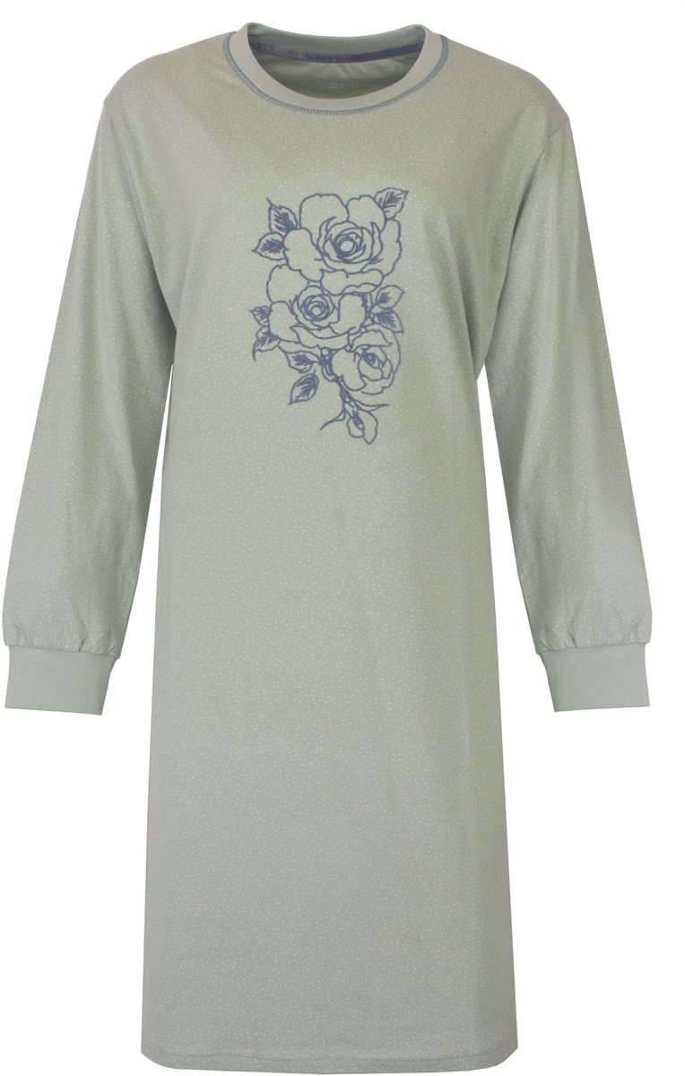 Tenderness Dames Nachthemd - Lange Mouwen - Licht Groen