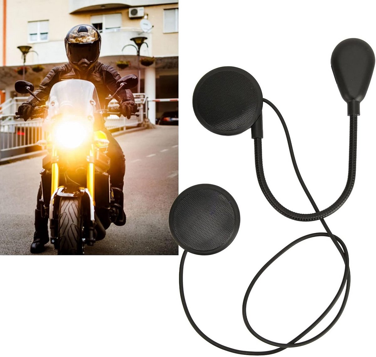 Bluetooth Headset voor Motorhelm met Handsfree Bellen en Noise Cancelling thumbnail 4