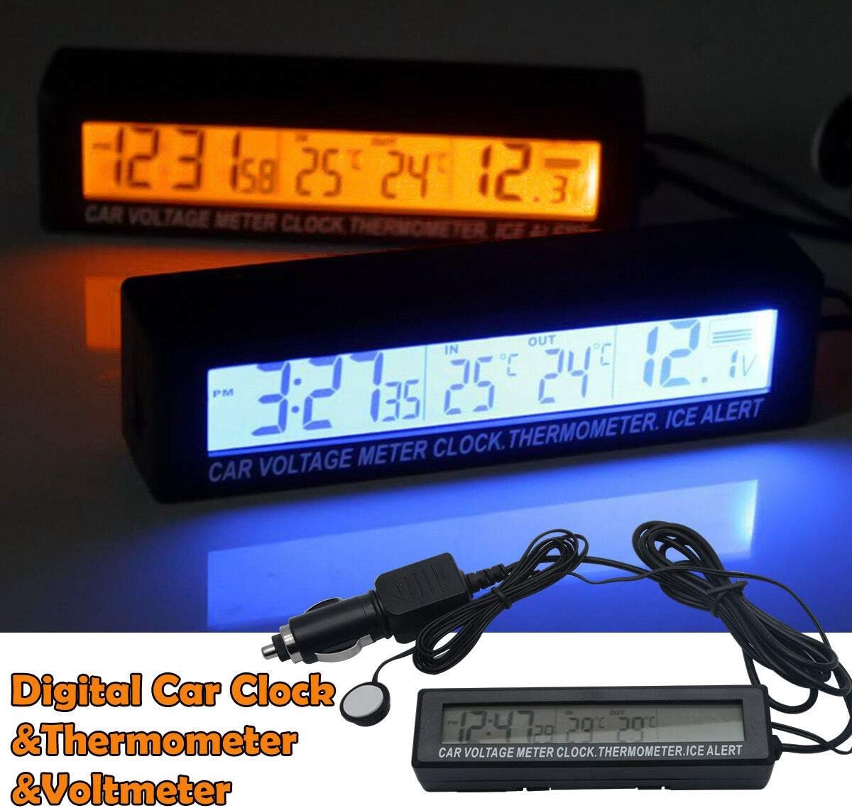 Universele Digitale Dashboard Klok met Temperatuurmeter en Verlichting