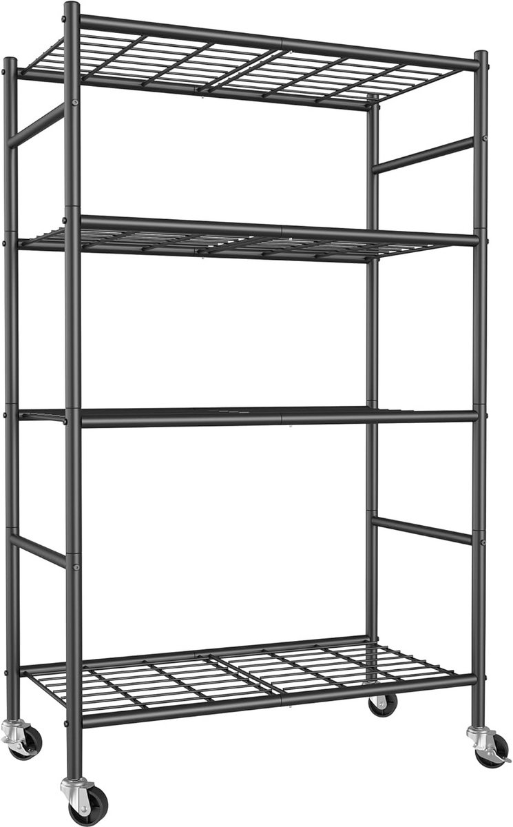 4-laags Opslagkar met Wielen, Multifunctionele Organizer voor Thuis en Kantoor