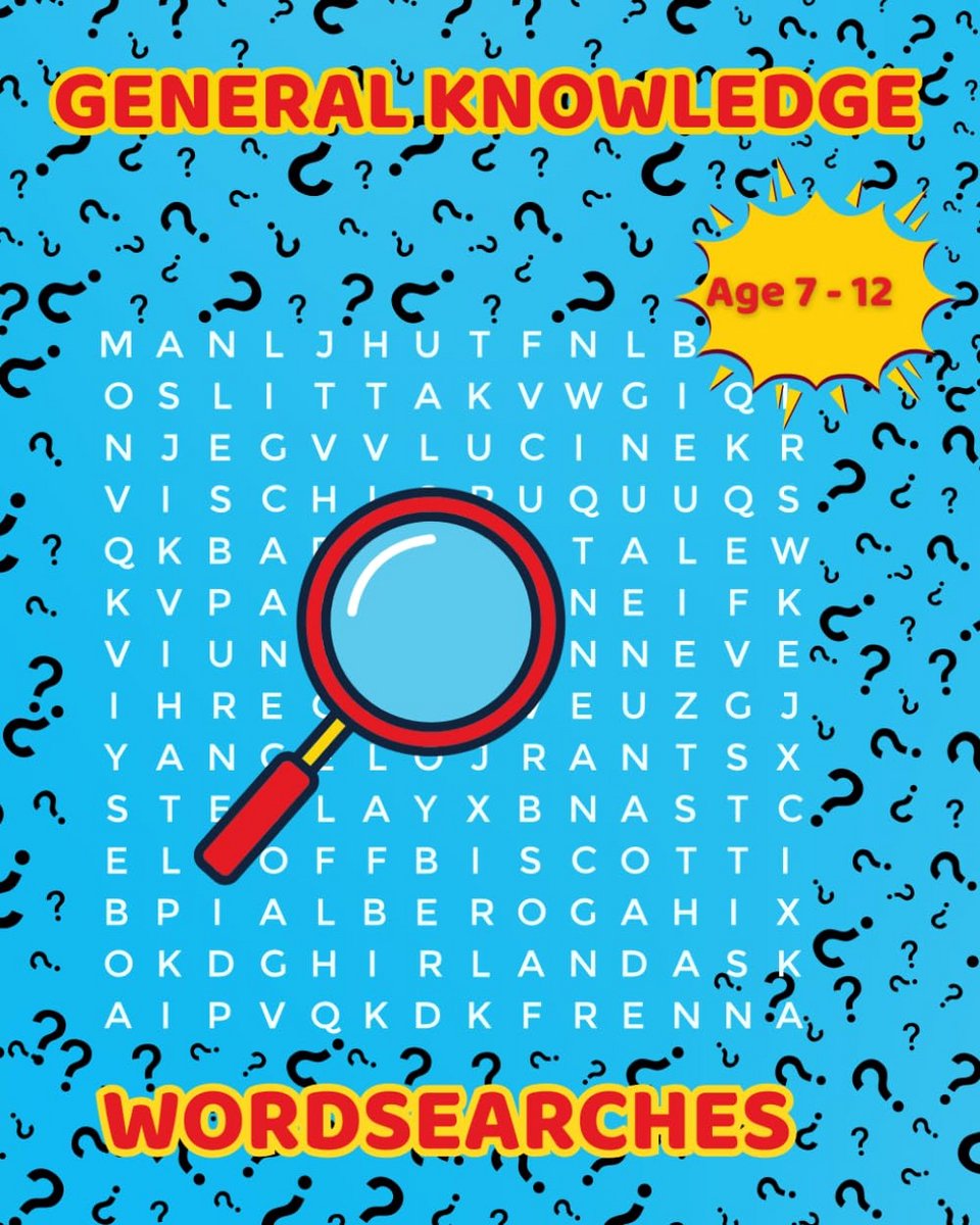 Woordzoekers Algemene Kennis 7-12 Jaar Puzzelboek met Oplossingen