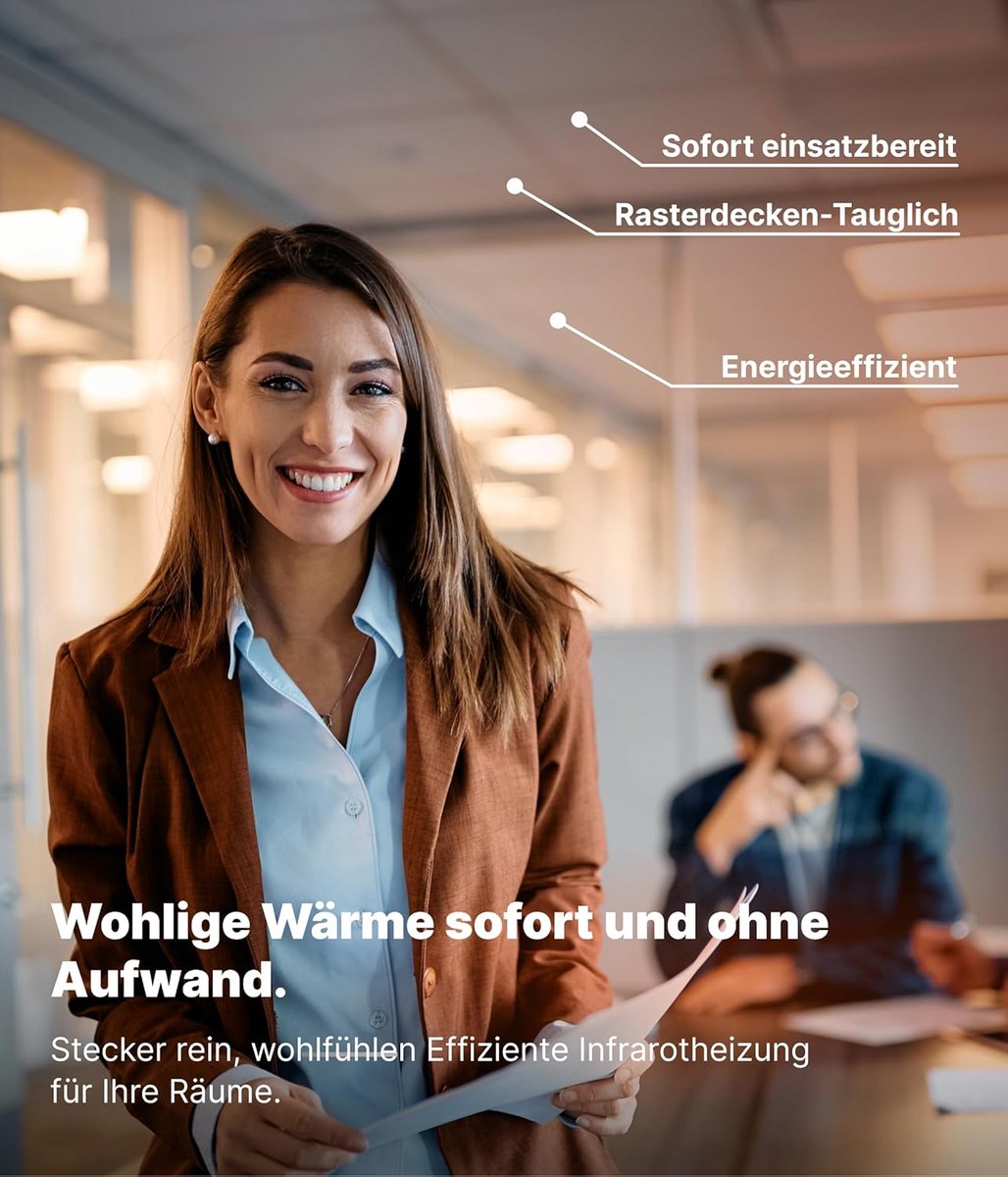 Infraroodverwarming Paneel 60x60 cm 360W met Thermostaat voor Wand en Plafond – foto 7