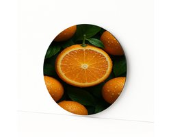 Citrus doorsnede - Wandbord - Wandpaneel - Dibond muurcirkel - 40x40 cm