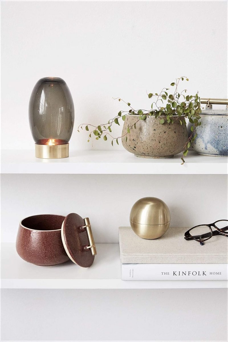 Decoratieve Opbergpot met Deksel Henna Kleur Rustieke Uitstraling