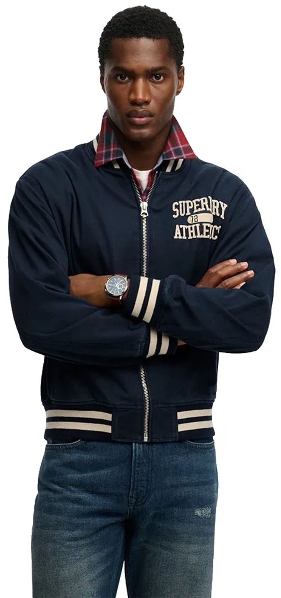 Superdry Twill Varsity Bomberjack 3XL Man Marineblauw
