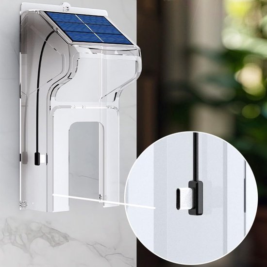Videodeurbel met Zonnepaneel - Draadloze Camera - Veilige Toegang - Oplaadbaar Zonne-energie - 22x20x10cm - Wit — afbeelding 3