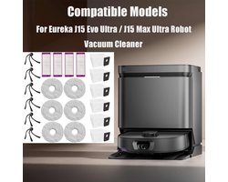 22 stuks vervangingsonderdelen geschikt voor de Eureka J15 Evo Ultra / J15 Max Ultra robotstofzuiger