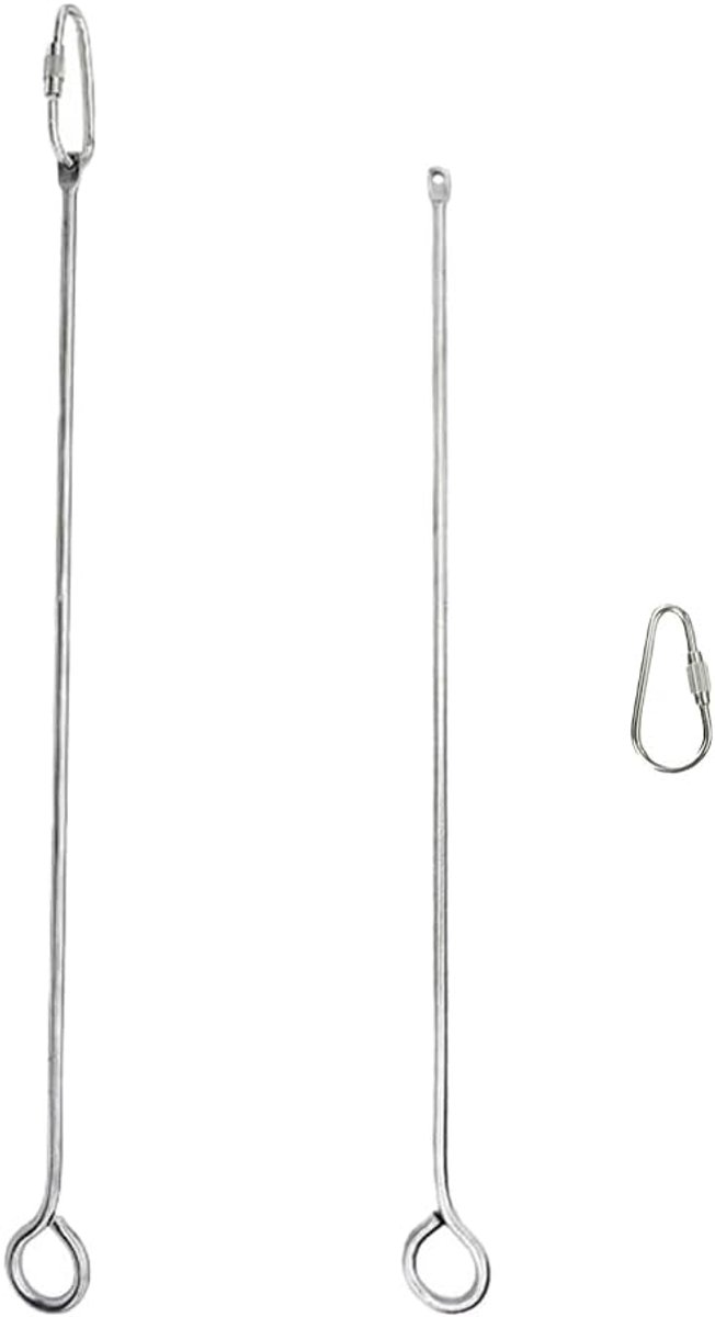 Vogel Voedsel Spies - Papegaai Fruit Houder - Vogelkooi Voeding - Roestvrij Staal - 26 cm Lengte - Zilver