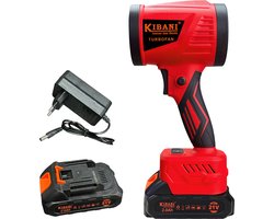 Kibani Power Blower - Accu Bladblazer - Mini Bladblazer - Blower - 33.000 RPM - 21V - 2000 mAh Accu - Draadloos - Compact - Lichtgewicht - Turbo Fan - Auto Drogen - Stofblazer