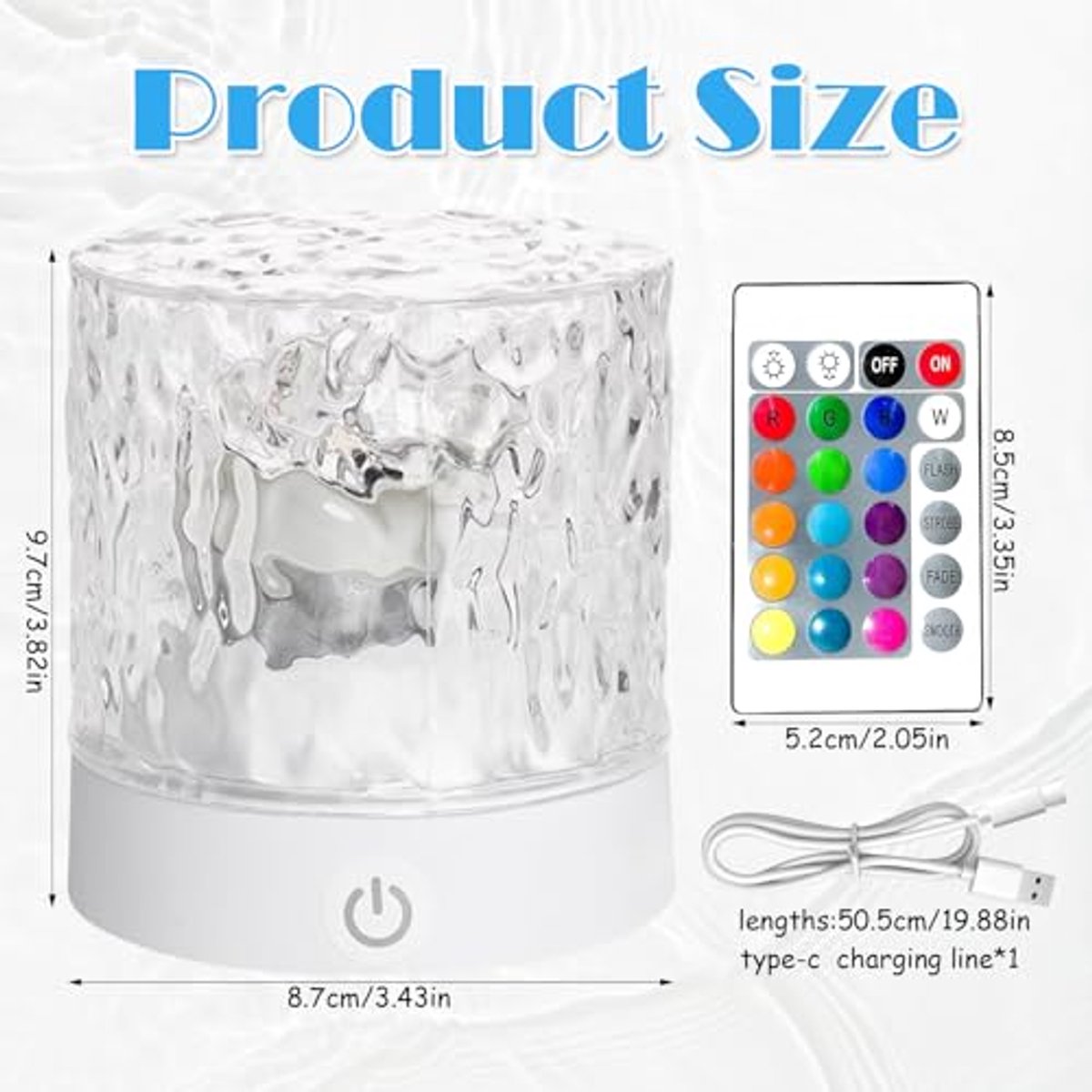 Oceaanlamp – 16 kleuren met USB, oplaadbare Aurora-projector, oceaanlamp met afstandsbediening, roterend nachtlampje & sterrenhemelprojector – Decoratie voor kamer & feest – foto 6