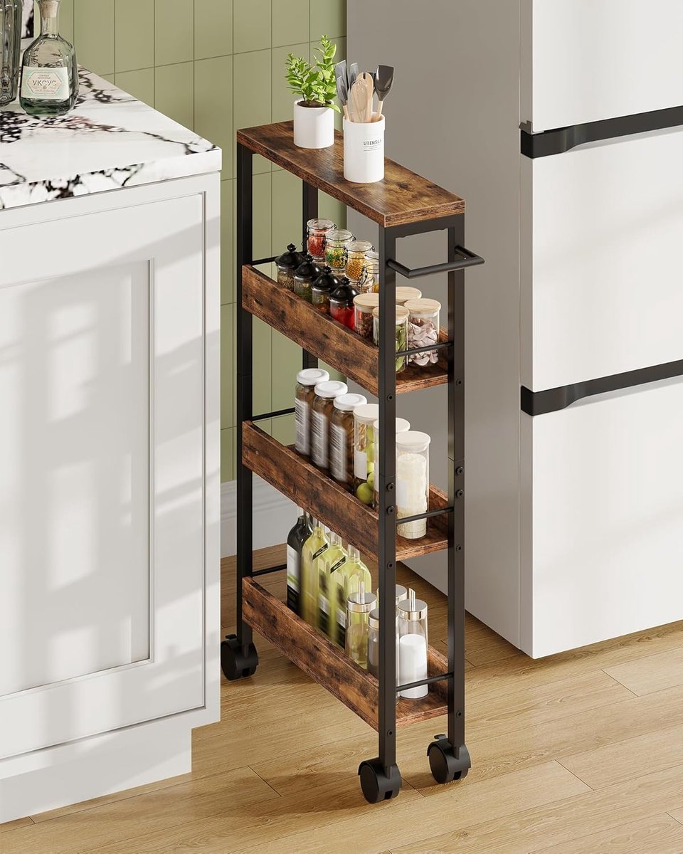 Keukenwagen - Opbergwagen Trolley - Keuken Organiseren - Vier Laags Ontwerp - 80cm Hoog