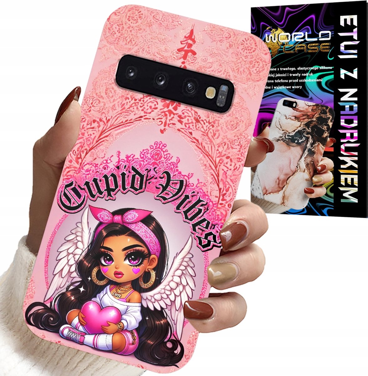 HOESJE VOOR SAMSUNG GALAXY S10 - CUPID VIBES MET EEN SCHATTIGE ENGEL OP DE ACHTERKANT