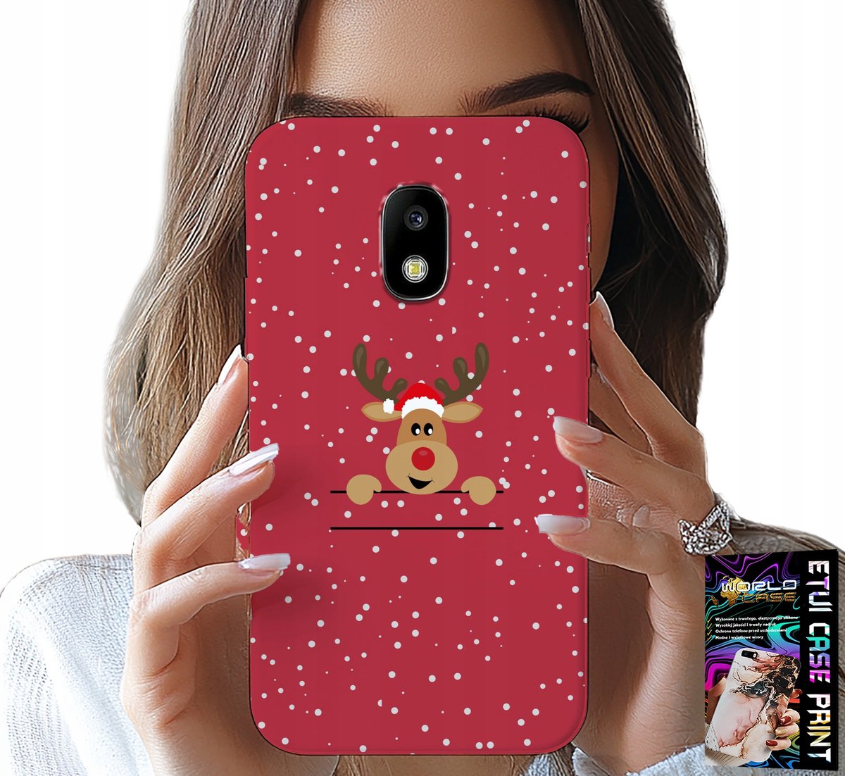 HOESJE VOOR SAMSUNG GALAXY J5 2017 - KERSTRENDIEREN EN KERSTMAN + GLAS