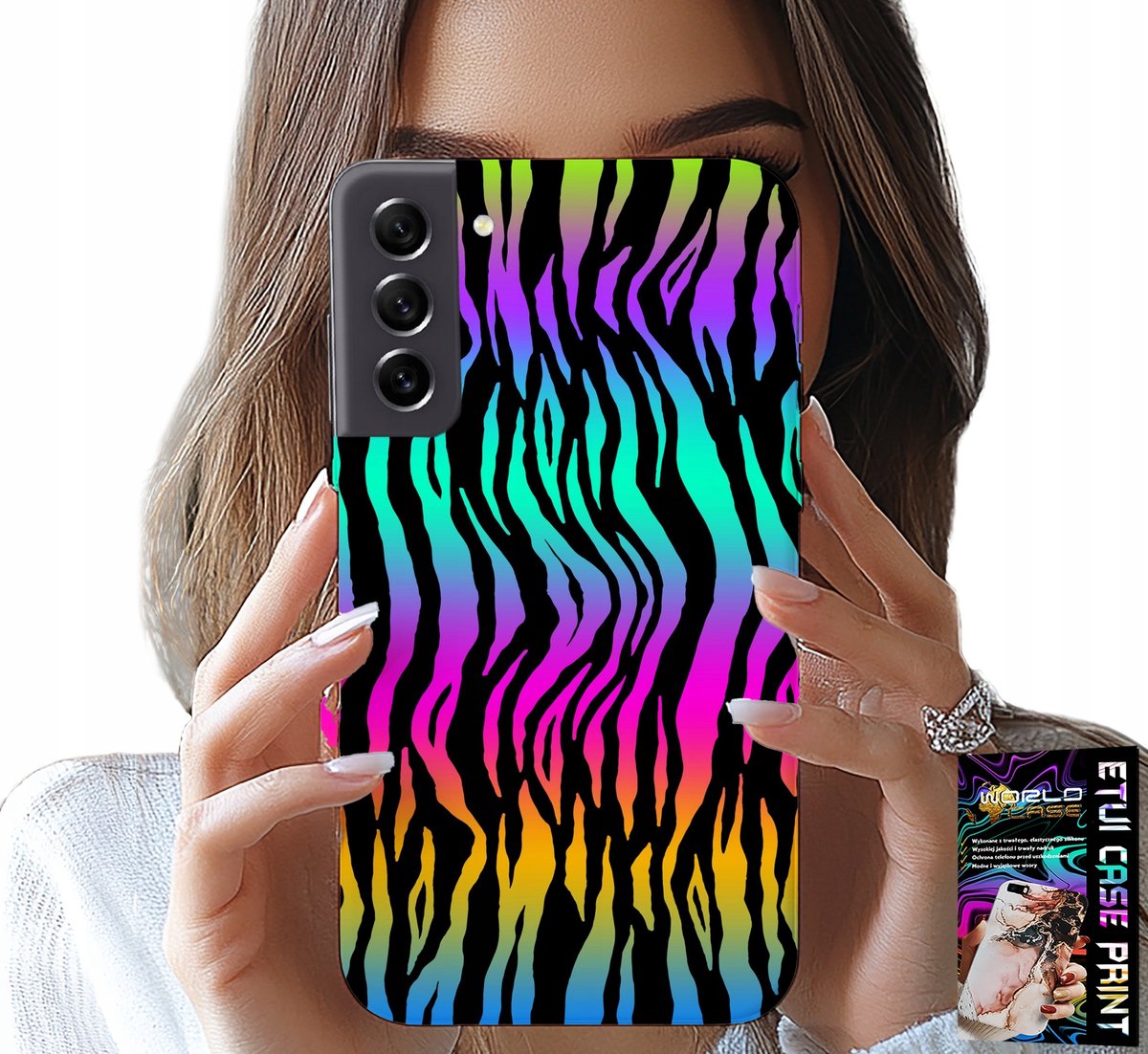 HOESJE VOOR SAMSUNG GALAXY S22 - ABSTRACTE KLEURRIJKE PATRONEN + FOLIE