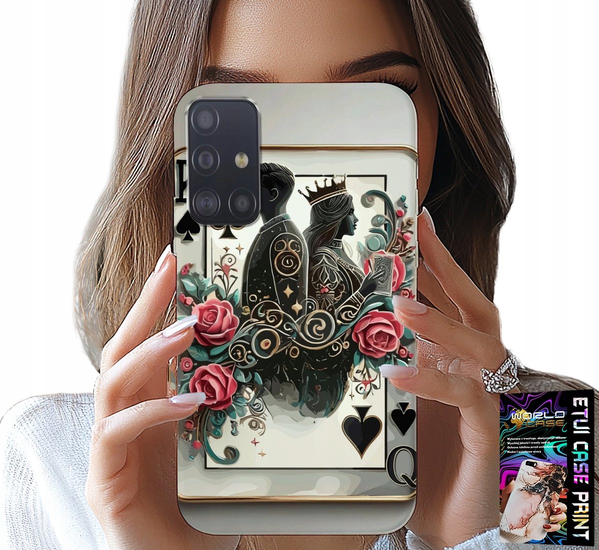 HOESJE VOOR SAMSUNG GALAXY A51 - KING QUEEN POKERKAARTEN + GLAS