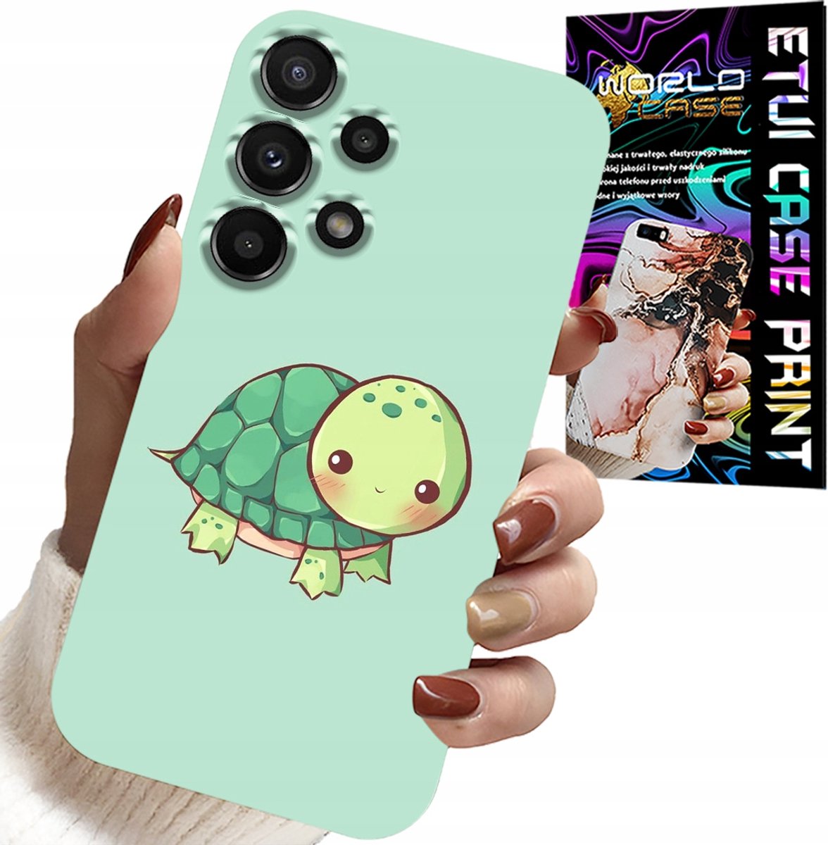 HOESJE VOOR SAMSUNG GALAXY A13 4G - LEUKE SCHILDPADDENPATRONEN VOOR KINDEREN + GLAS