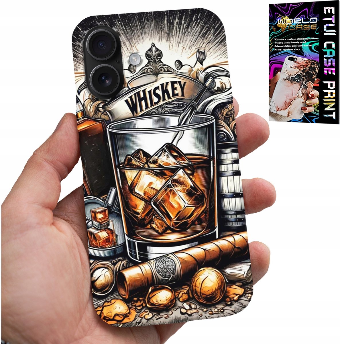 IPHONE 16 HOESJE - WHISKY-SIGAR PATROON VOOR HEREN ACHTERKANT