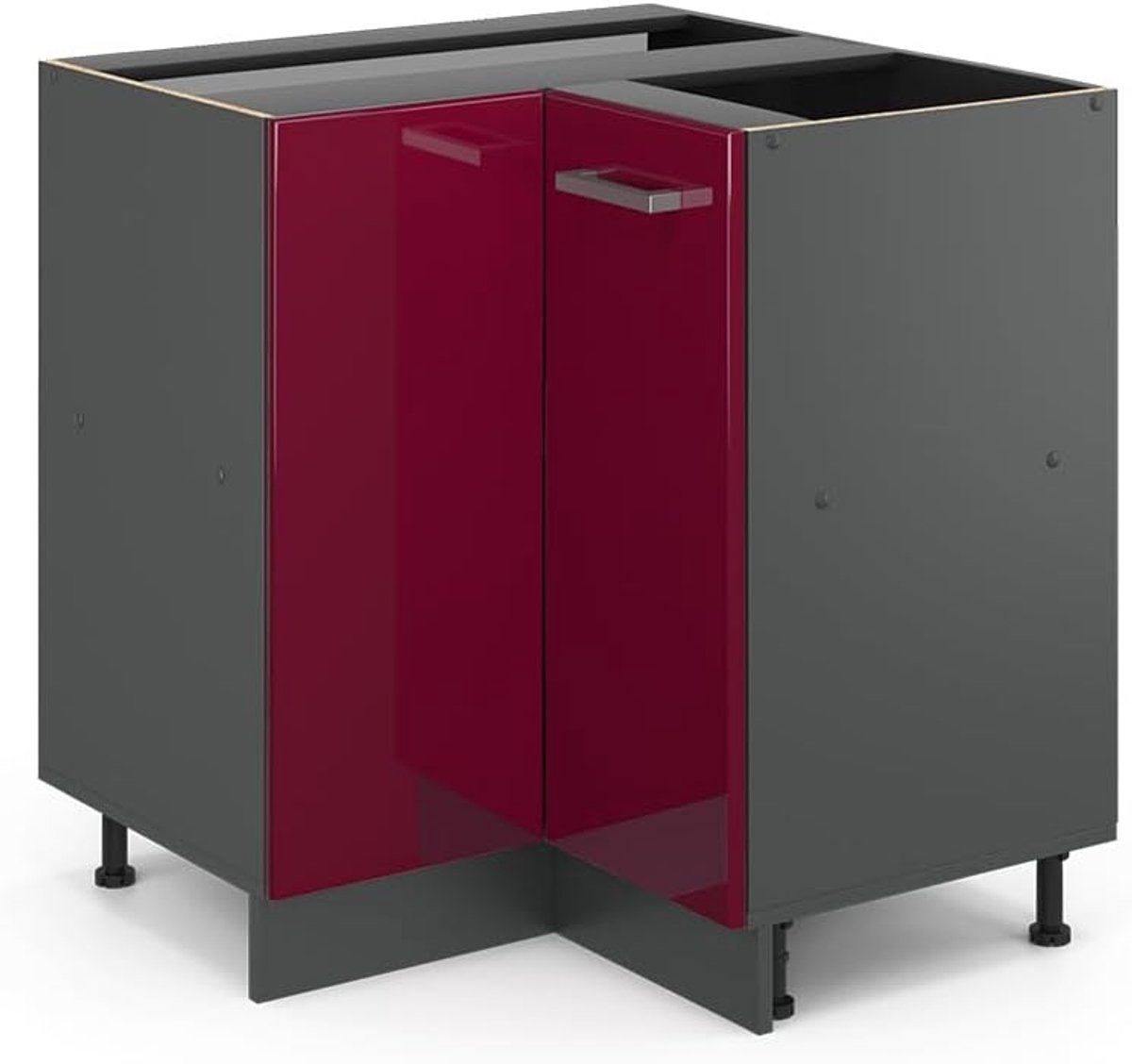 Hoekkast Keuken - Keukenmodule Kast - Keukenopslag - Modulair Systeem - 756 cm Breed - Rode Hoogglans