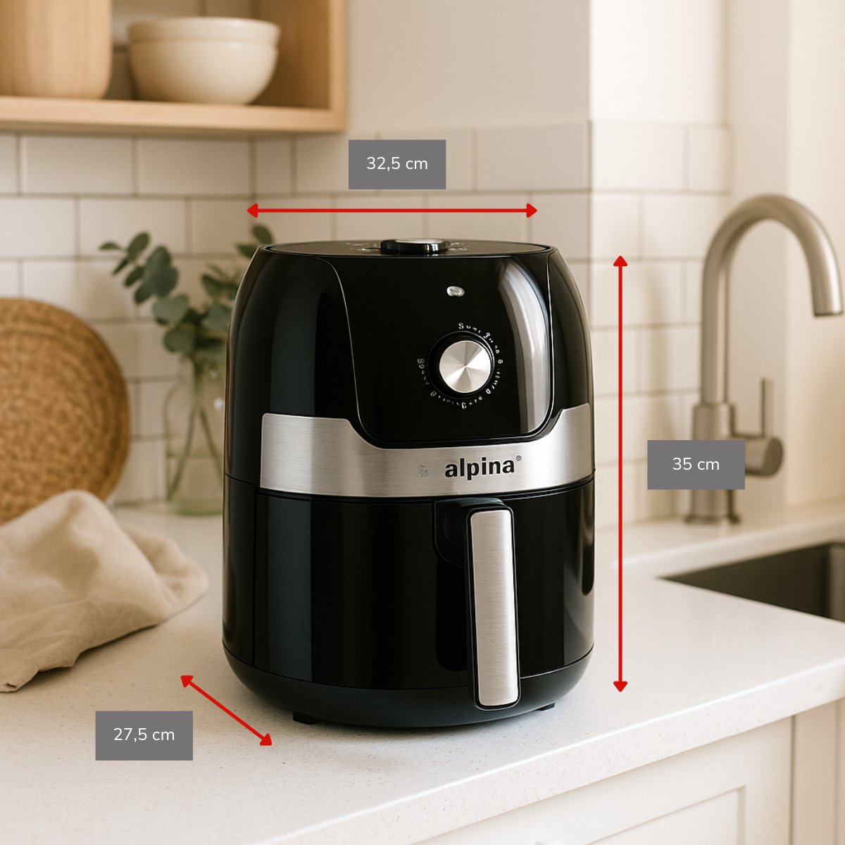 Alpina Airfryer 3.5L met Dubbele Lade - afbeelding 3