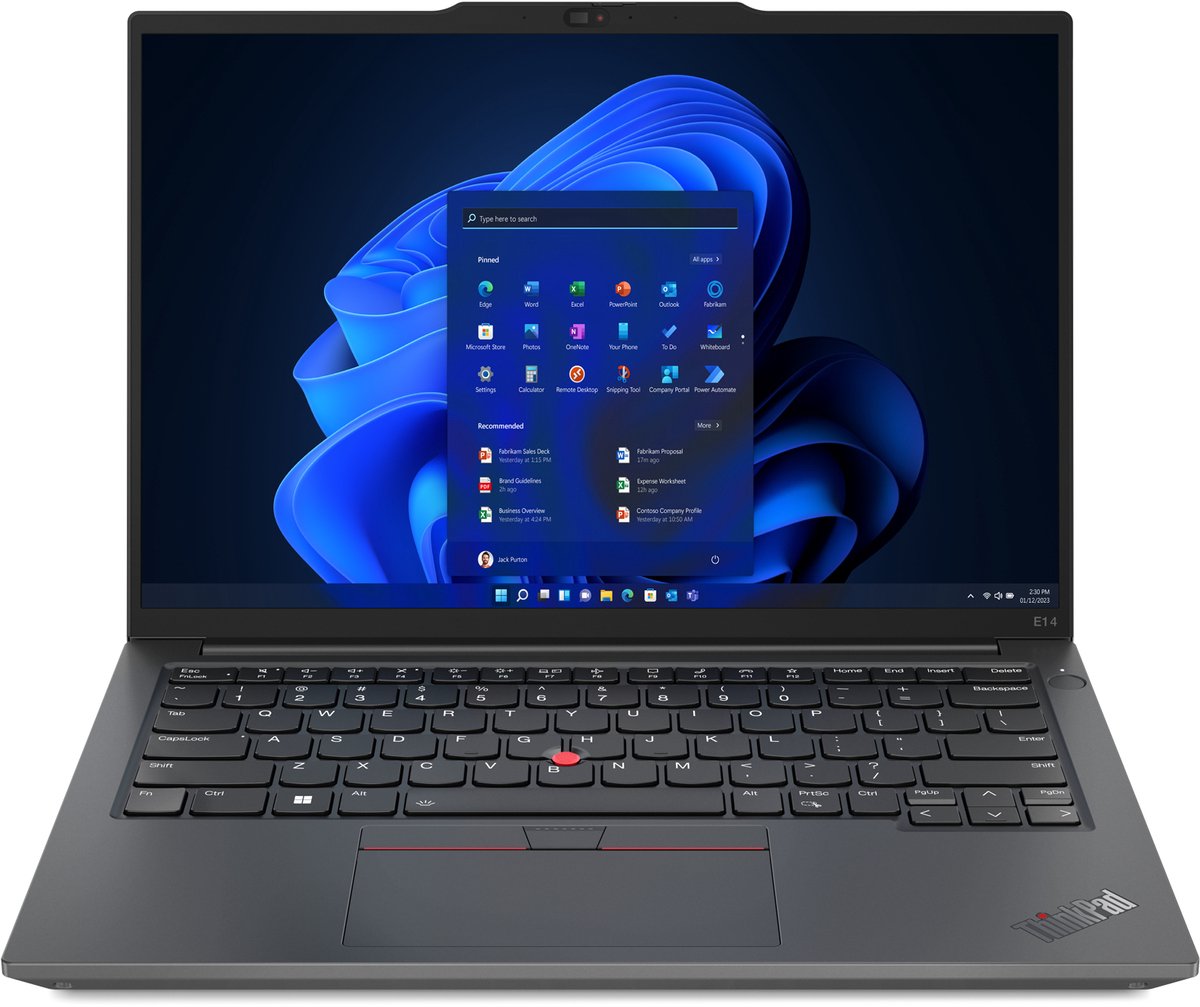 Lenovo ThinkPad E14 Gen 5 (Intel) Intel® Core™ i5 i5-1335U Laptop 35,6 cm (14") Touchscreen WUXGA 16 GB DDR4-SDRAM 512 GB SSD Wi-Fi 6 (802.11ax) Windows 11 Pro Amerikaans Engels Zwart, Grafiet