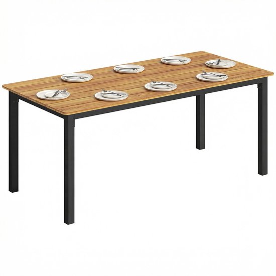 Outsunny tuintafel - Larikshout, staal - 180 x 86 x 74 cm - Teak