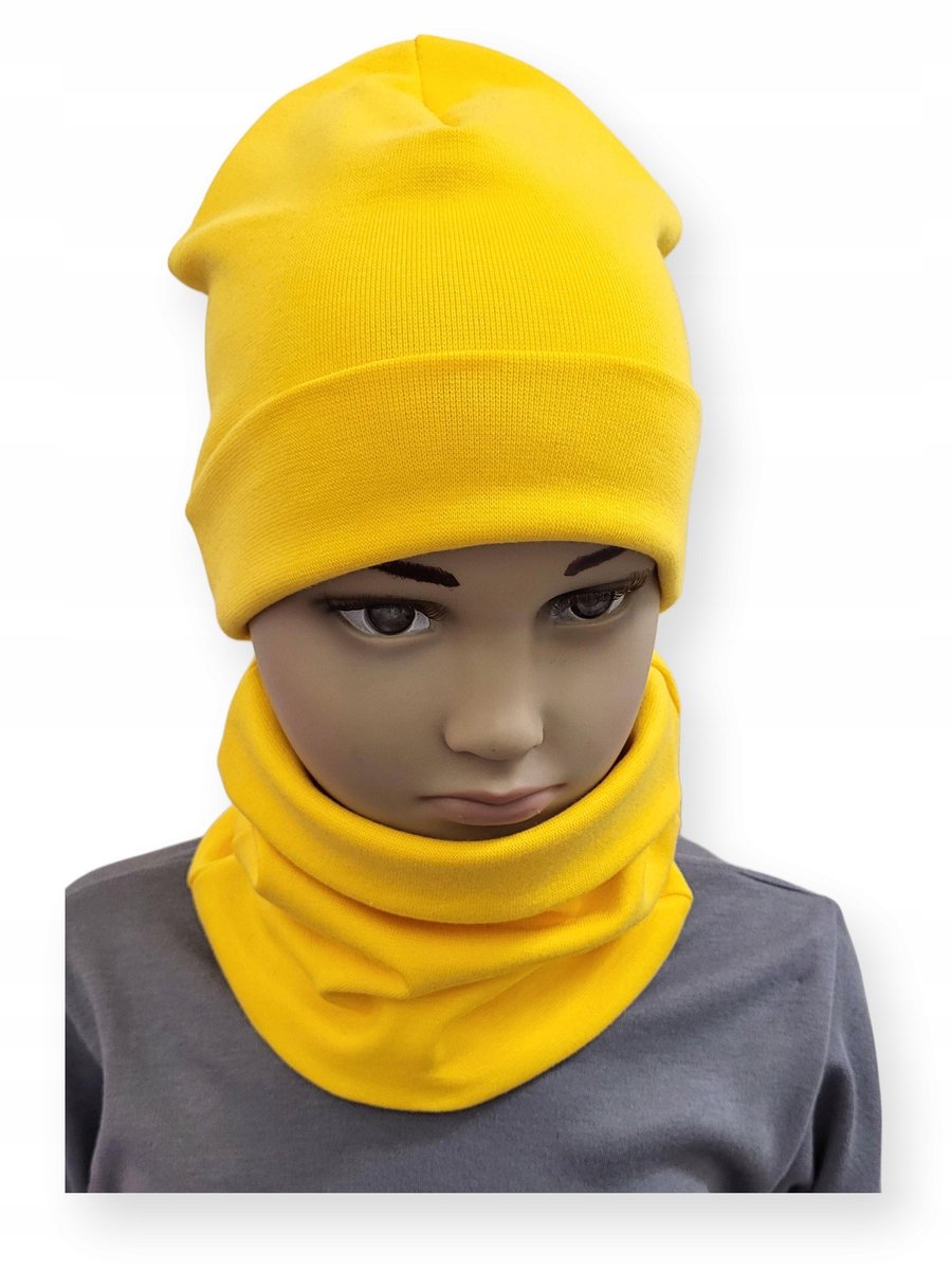 Dartomik - Babykleding Set - Gele Dubbele Muts en Sjaal - Maat 40-44
