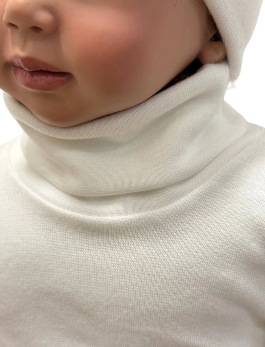 Dartomik - Body met Hoge Kraag - Lange Mouwen - Wit - 68