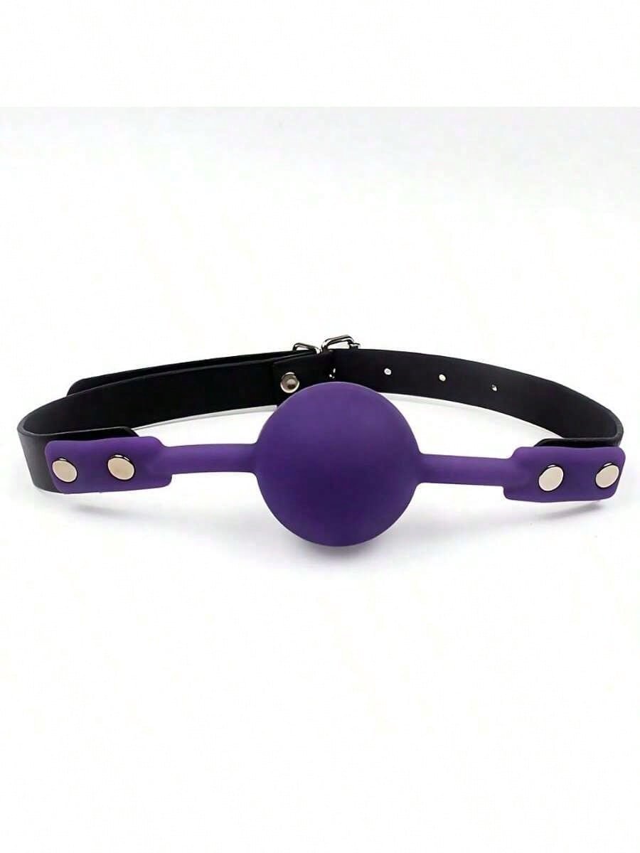 Oneay Siliconen balgag voor SM-spelletjes, siliconen seksspeeltje SM-gag voor bondage en bondage, BDSM-speeltje, bondage balgag muilkorf (Paars)