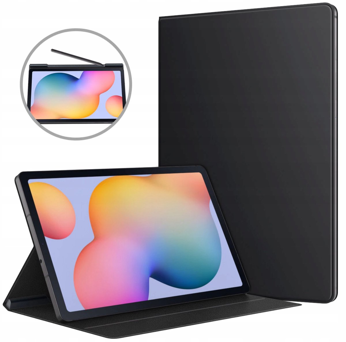 EtuiTab Samsung Galaxy Tab S6 Lite - Magnetische Hoes - Zwart - Ecologisch Leer