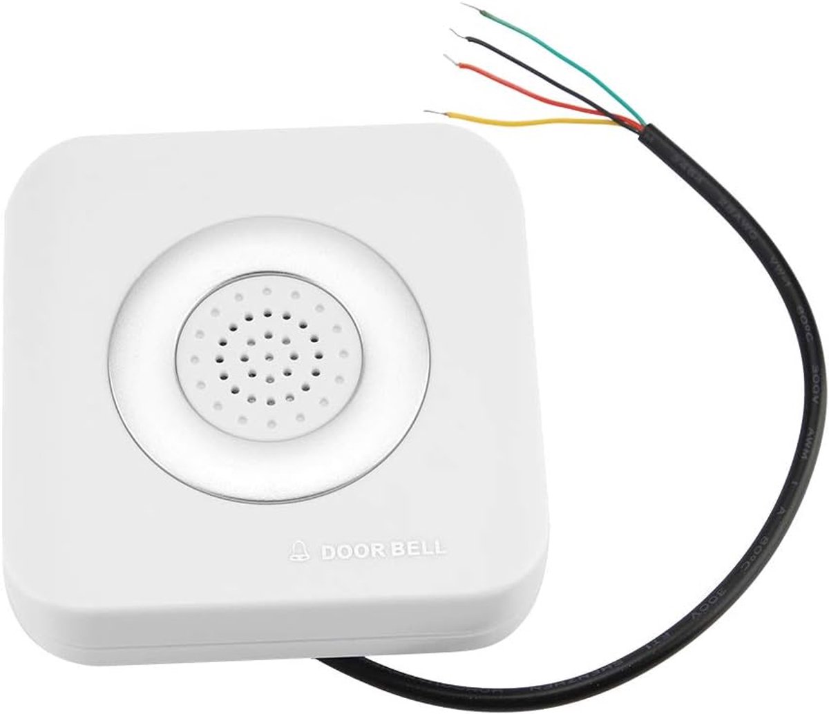Bedrade Deurbel - Huiskamer Bel - Thuiskantoor Beveiliging - 90DB Luidspreker - 8 x 8 cm - Wit