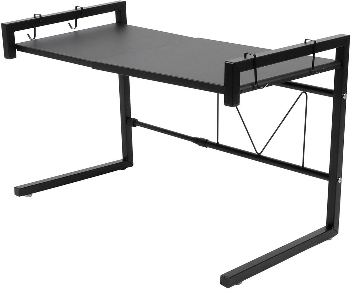 Magnetron Oven Plank - Keuken Opbergrek - Keuken Organiseren - Uitschuifbaar & Sterk - 66 x 35.5 cm - Zwart
