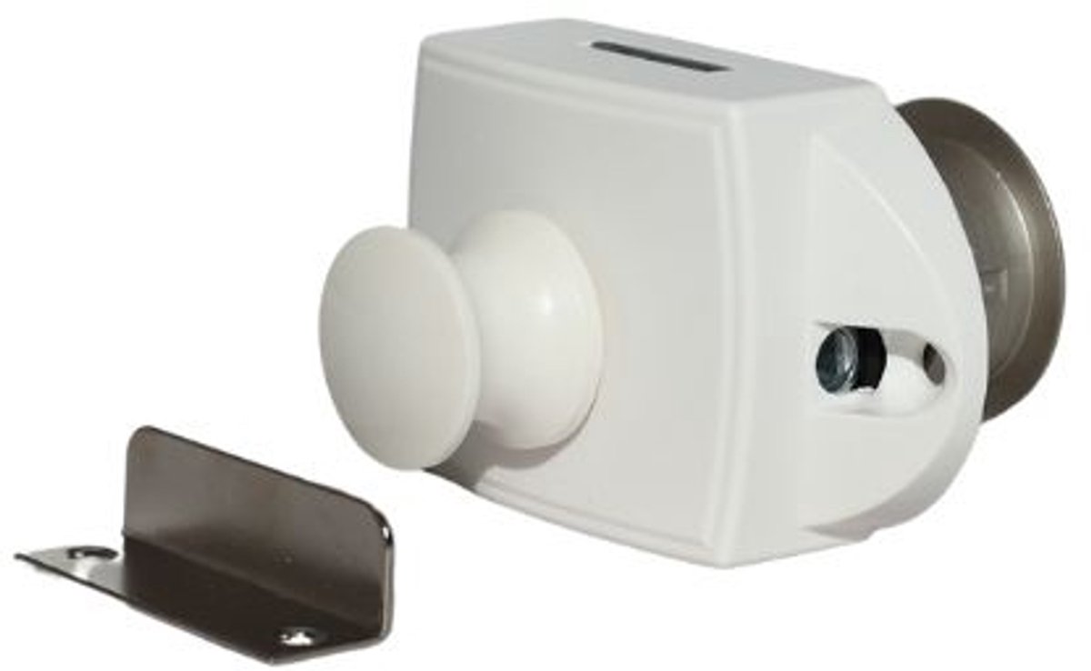 Drukslot (pushlock) kast 15mm groot zilver