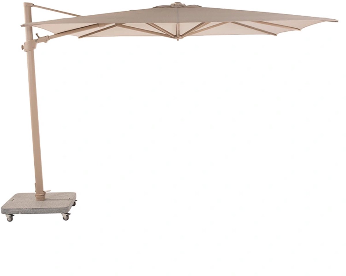 4 Seasons Outdoor Siesta Premium parasol déporté 300 x 300 cm - sable / cadre latte