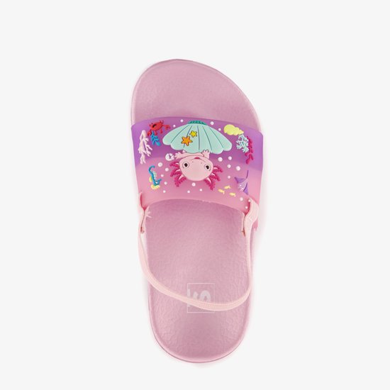 Tongs de bain roses pour filles avec axolotl - Taille 26