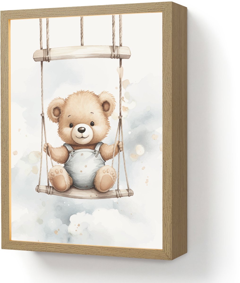Nachtlampje 30x40 cm - Kinder lamp - Beer - Baby - Dier - Kinderen - Tafellamp kinderkamer