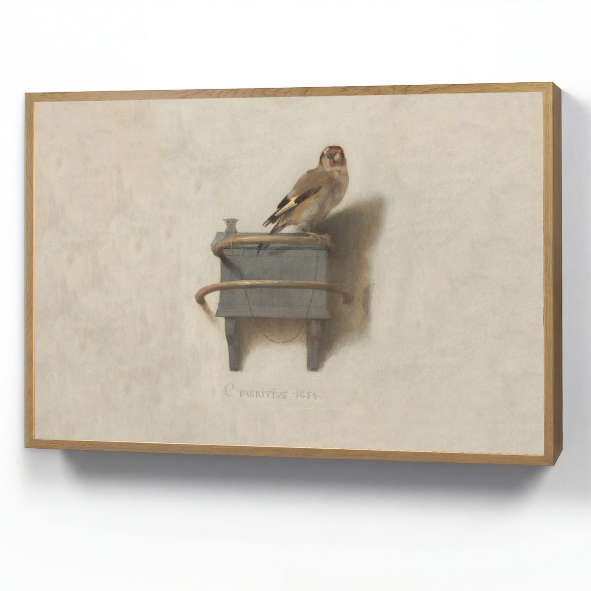 Wandlamp 90x60 cm - Oplaadbaar - Het Puttertje - Schilderij - Fabricius - Oude Meester - Wandlampen binnen woonkamer - Slaapkamer lamp - Decoratieve nachtlamp - Vloerlamp draadloos