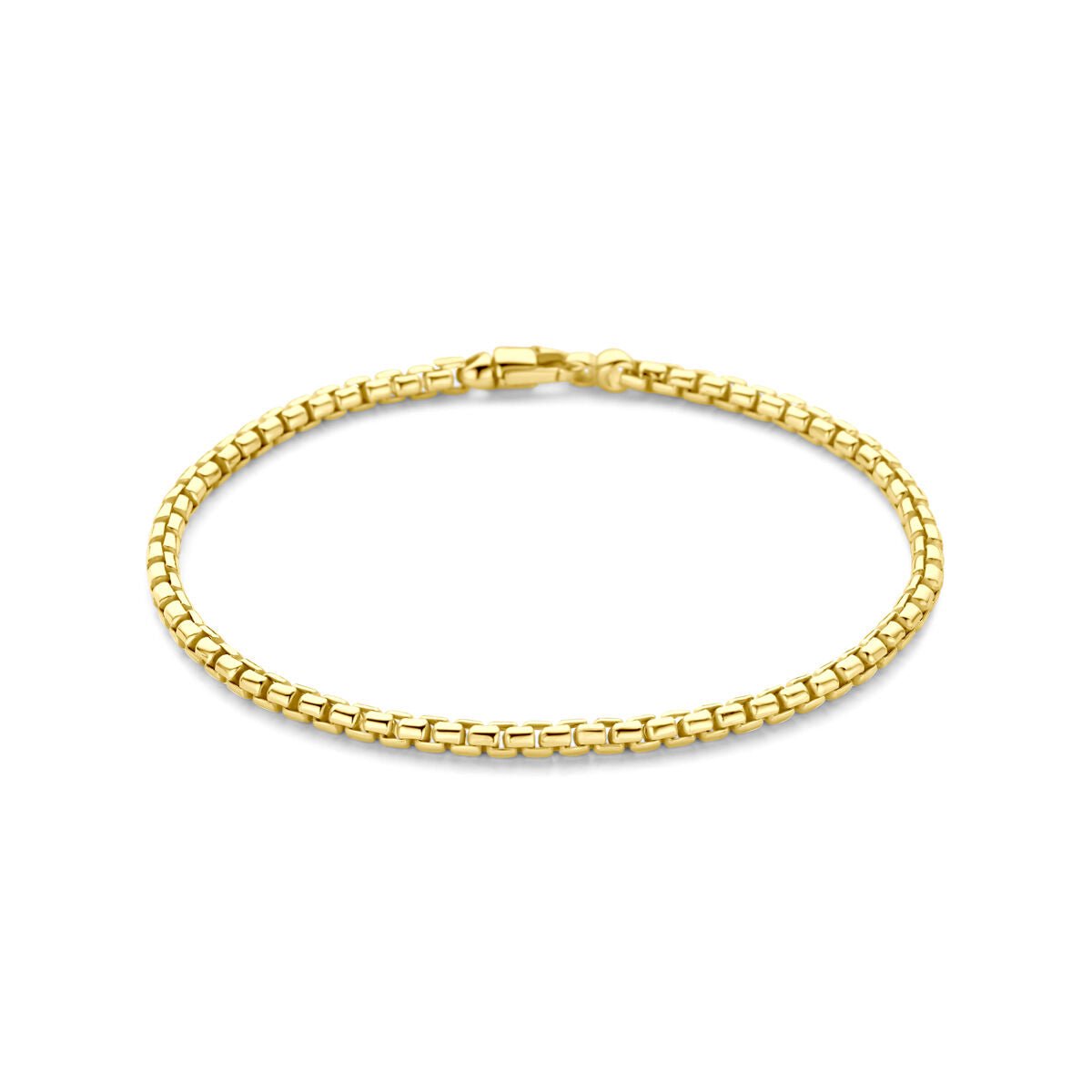 Silgold (geel met zilverkern) armband massief 3,0 mm 19 cm - 5000311