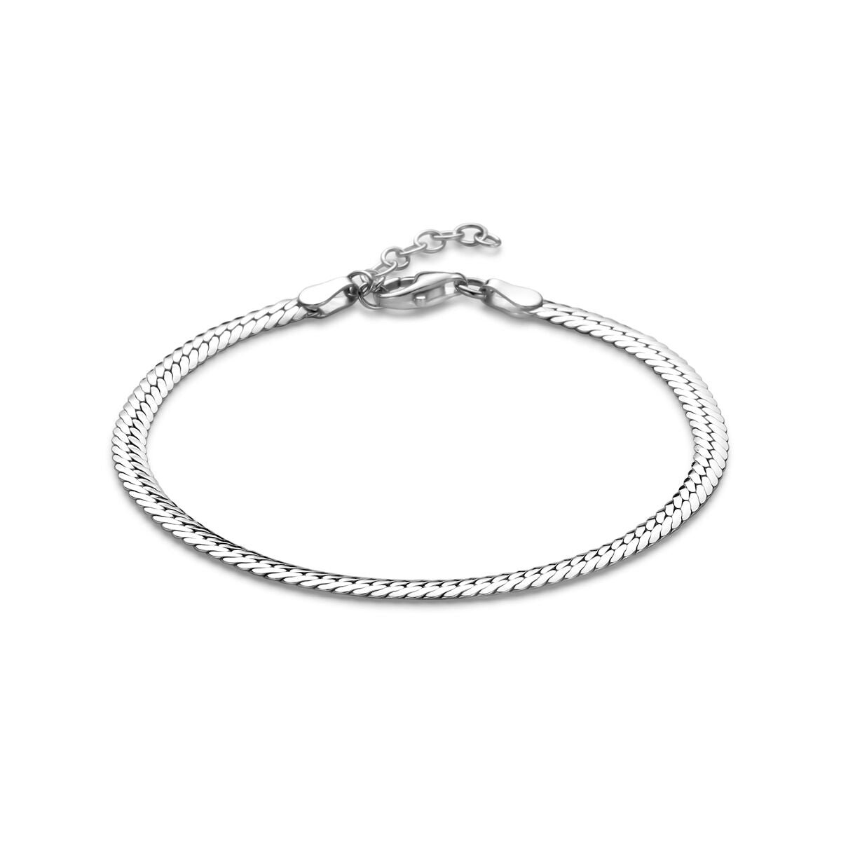 Zilver gerhodineerde armband gourmette 3,3 mm 17 + 3 cm - 1341595