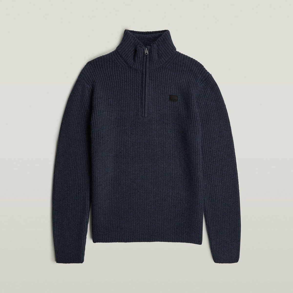 G-Star Double collar half zip knit Heren Coltruien Blauw