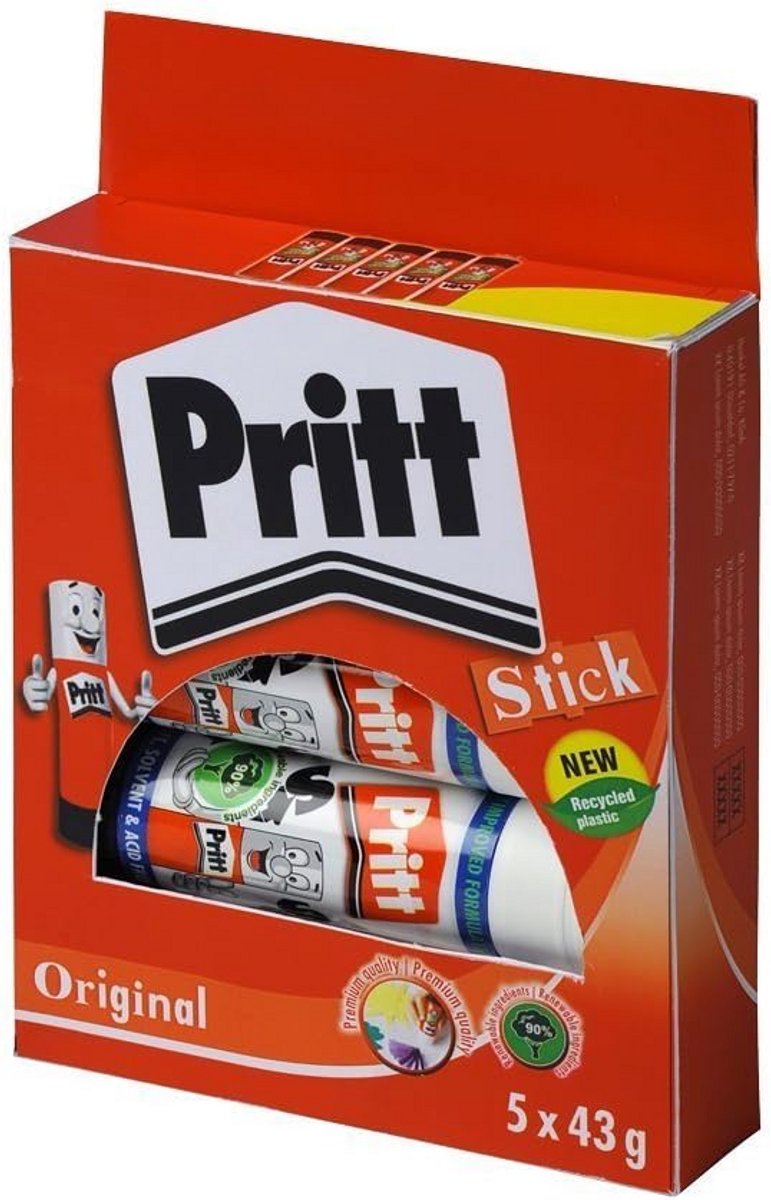 Grote Wasbare Niet-Giftige Lijmstift voor Papier en Karton 43g - Voordeelverpakking 15 Stuks