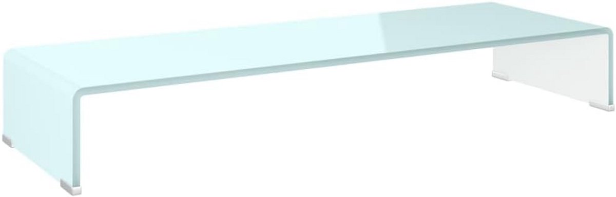 Glazen Tv-Meubel en Monitorverhoger Wit 90x30x13 cm