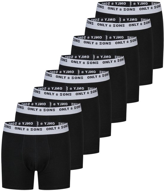 Only & Sons Heren Boxer ONSSCOTT 8 PACK Zwart 3XL