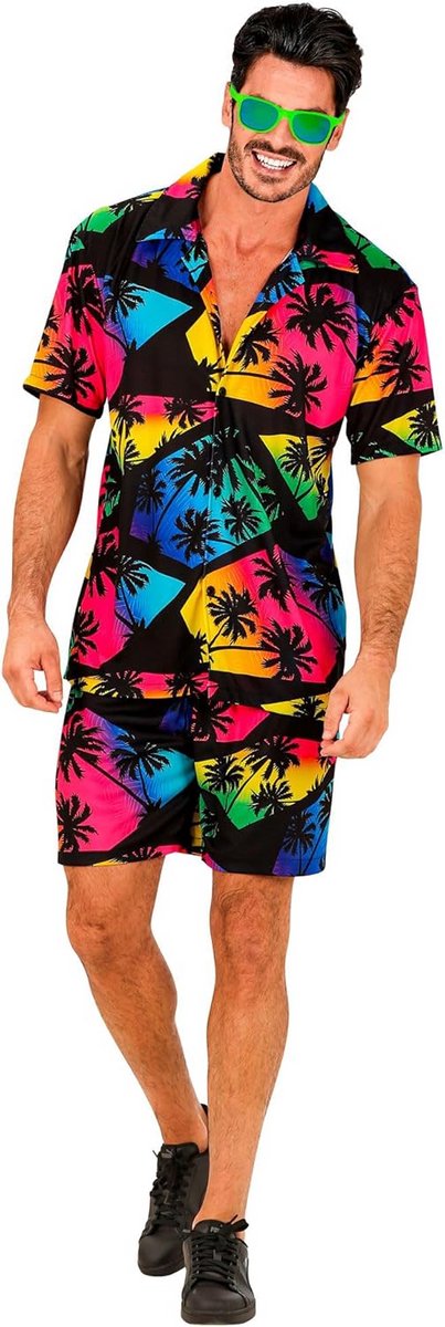 Zomers Hawaii Kostuum Heren met Palmprint voor Feestjes