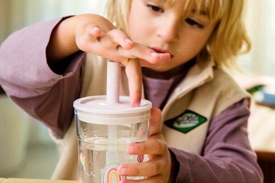 Mepal Mio kinderglas met rietje - 250 ml - Makkelijk vast te houden - Kinderservies - Forest Friends van Mepal — afbeelding 5
